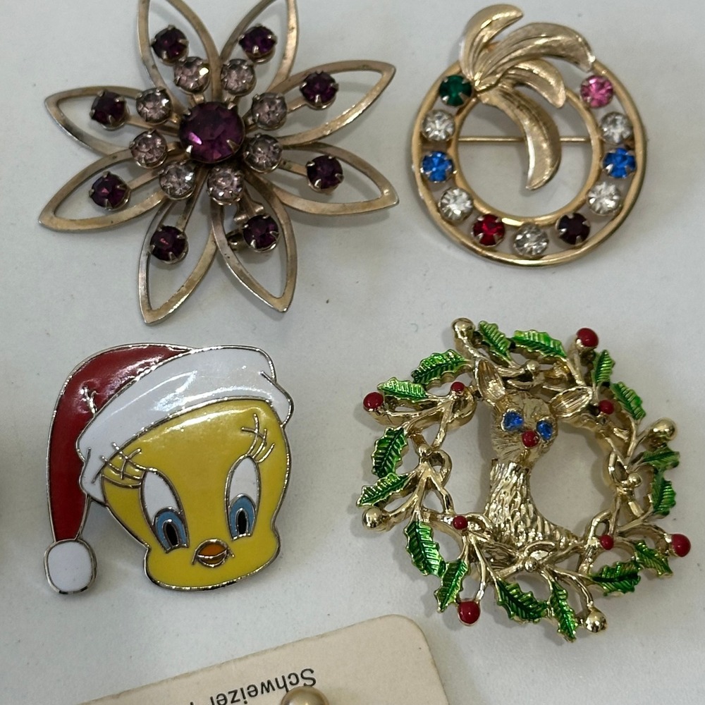 Lot of 11 Vintage Brooches Pins‎ Earrings Bracelets Necklaces Jewelry Collection - Picture 4 of 9
